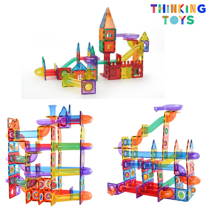 MT002, MARBLE RUN RACE TRACK 96-Piece Magnetic Tile Set, 