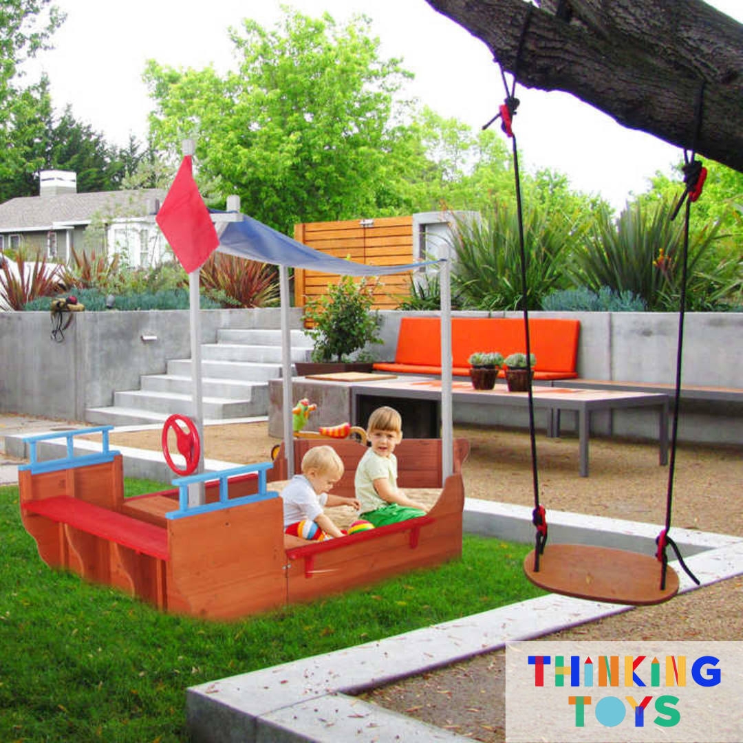 OP001, HAPPYFEET Sailboat Sandpit , Sparks outdoor creativity with a themed play space for digging, building, and sensory adventures.