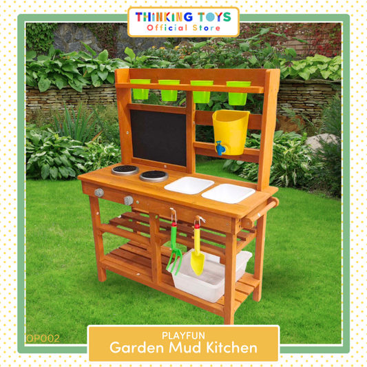 OP002, Mud Kitchen, Inspires messy play and creativity outdoors, letting kids mix, pour, and explore with sensory-rich activities.