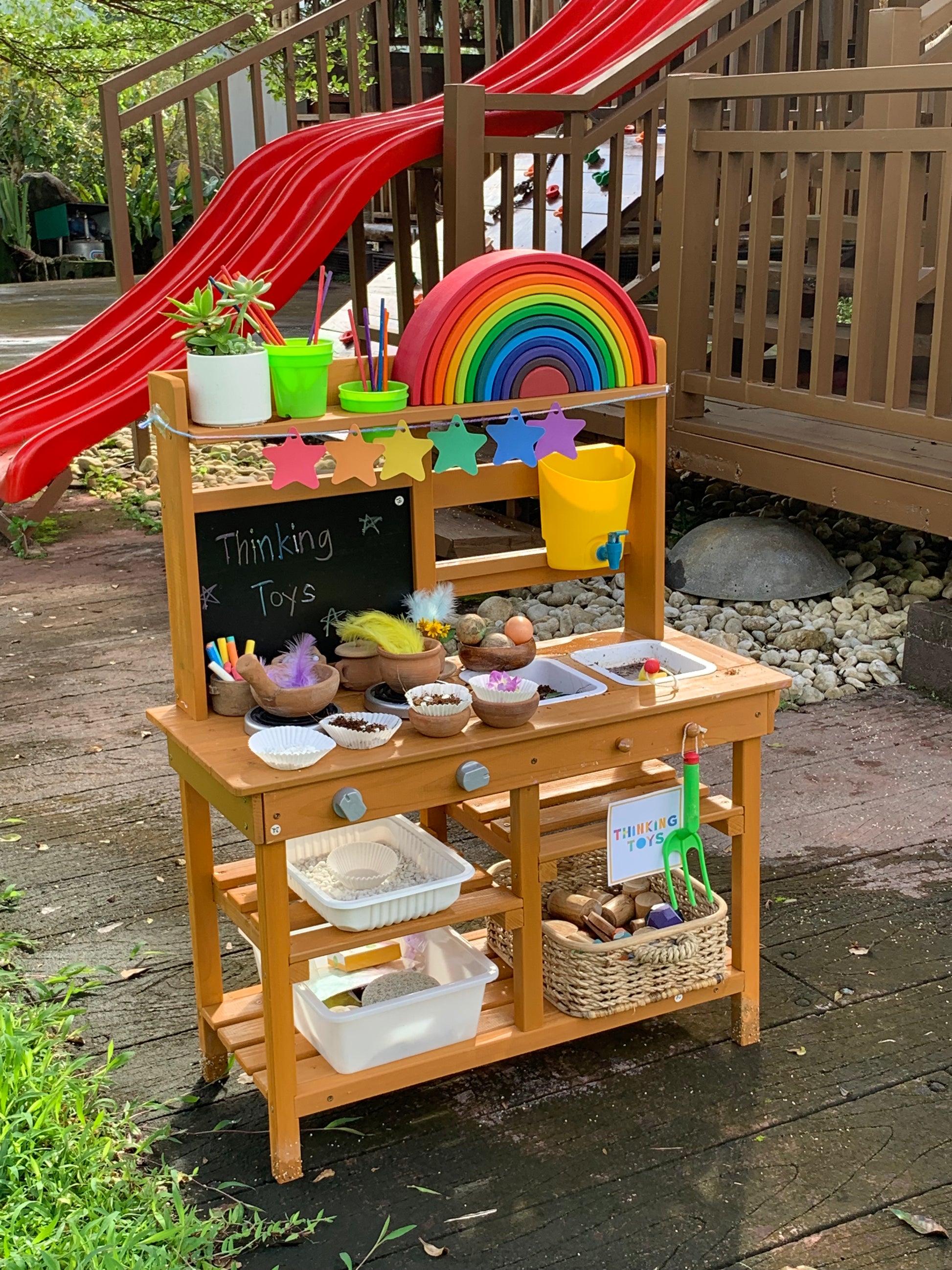 OP002, Mud Kitchen, Inspires messy play and creativity outdoors, letting kids mix, pour, and explore with sensory-rich activities.