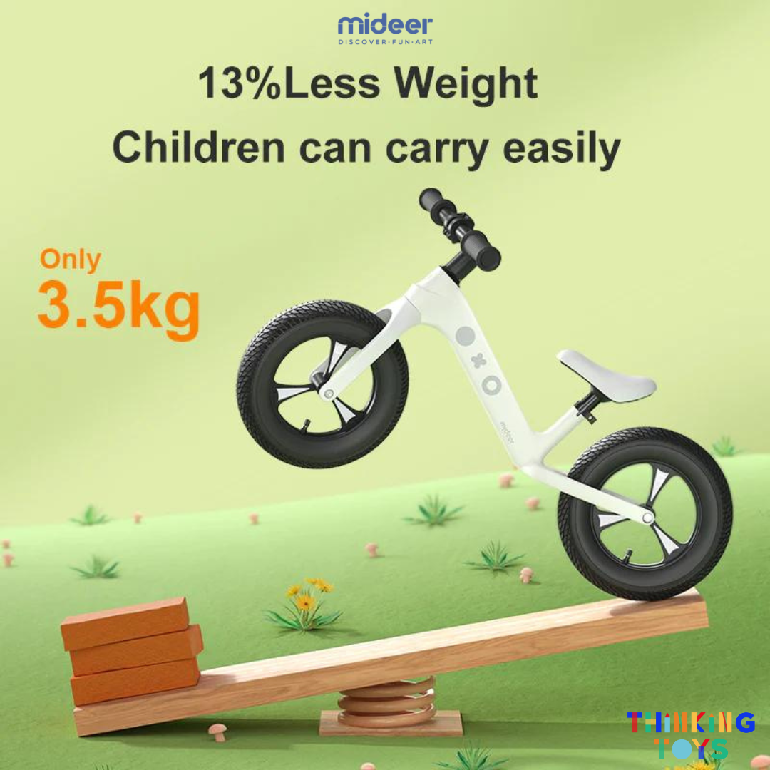 OP003 - W, MIDEER Balance Bike (White), Strengthens gross motor skills and helps little ones transition smoothly to pedal bikes with ease.