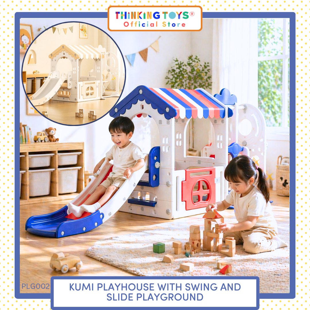Kumi Indoor Playhouse with Swing and Slide