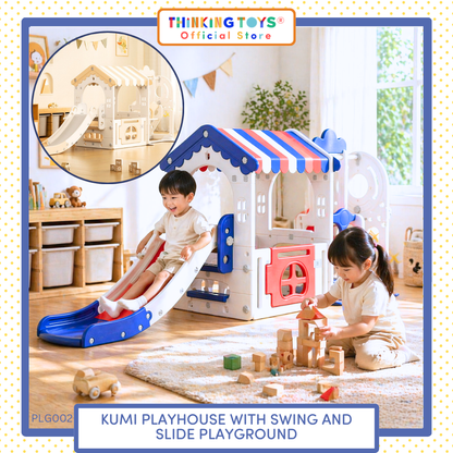 Kumi Indoor Playhouse with Swing and Slide