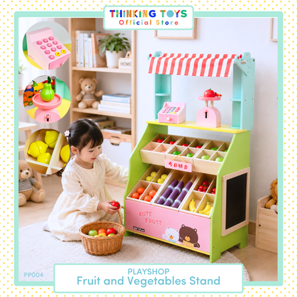 PLAYSHOP Wooden Fruit & Vegetables Stand