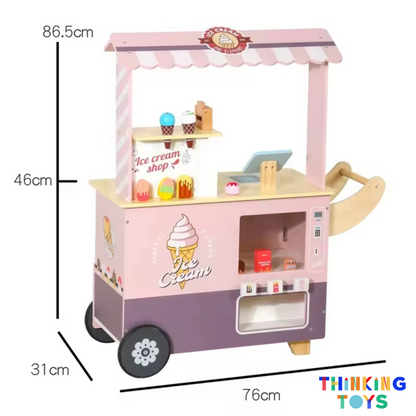 PP010, PLAYSHOP Wooden Macaron Ice Cream Shop Playset, Builds problem-solving and motor skills as kids design, fix, and create stories in play.