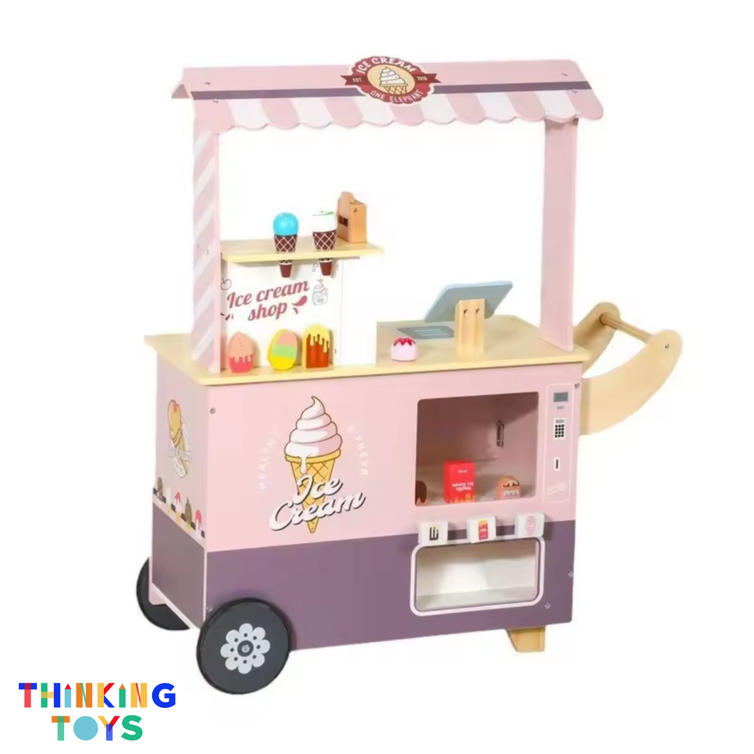 PP010, PLAYSHOP Wooden Macaron Ice Cream Shop Playset, Builds problem-solving and motor skills as kids design, fix, and create stories in play.