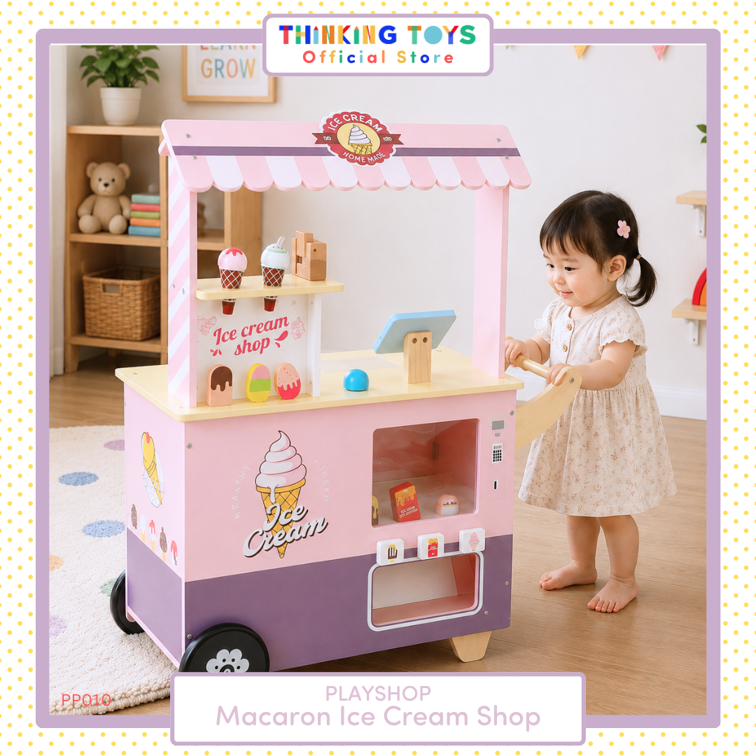 PLAYSHOP Wooden Macaron Ice Cream Shop