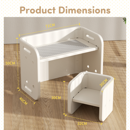 "PTC-002, 8 in 1 Multifunctional Cube Table
 and Chairs, Provides comfort and stability to help children stay engaged during learning."