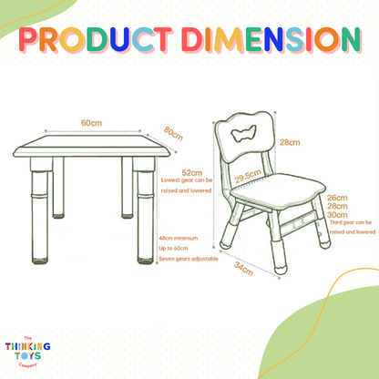 3 IN 1  Multifunctional  Kids Table and Chair Set