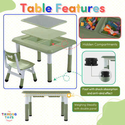 3 IN 1  Multifunctional  Kids Table and Chair Set