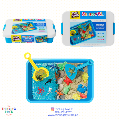 SK001, Marine Life Kinetic Sand Box, Enhances creativity and focus through tactile exploration and role play with sand.