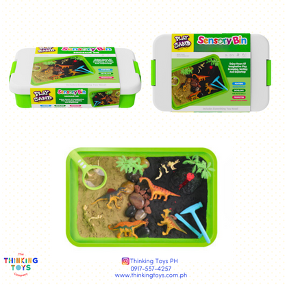 "SK002, Kinetic Play Sand
Dinosaur sensory box, Adapts for learning, play, and art while saving space and supporting independence."