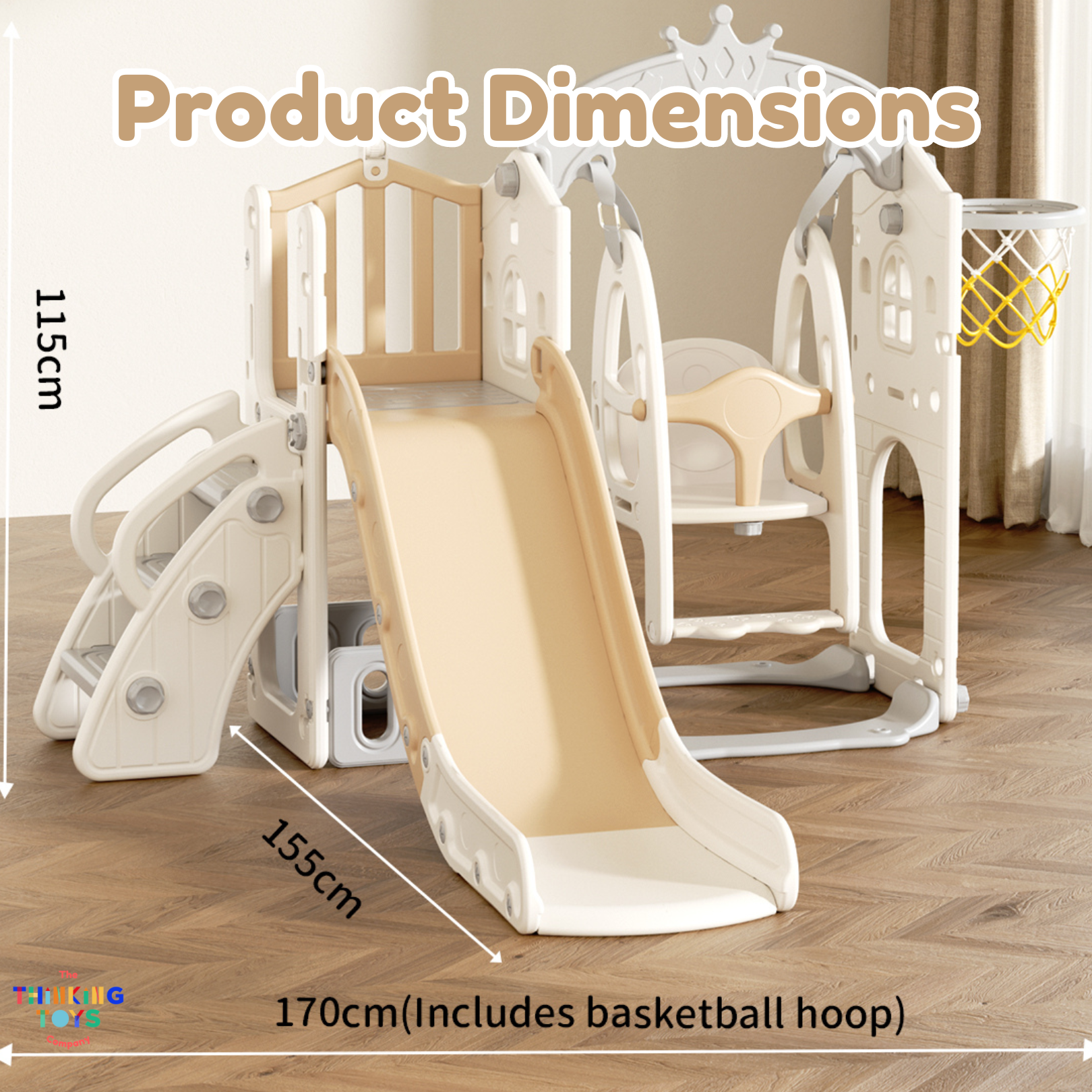 SL004, River Swing with Slide, Sparks curiosity with hands-on sensory play that develops imagination and fine motor skills.