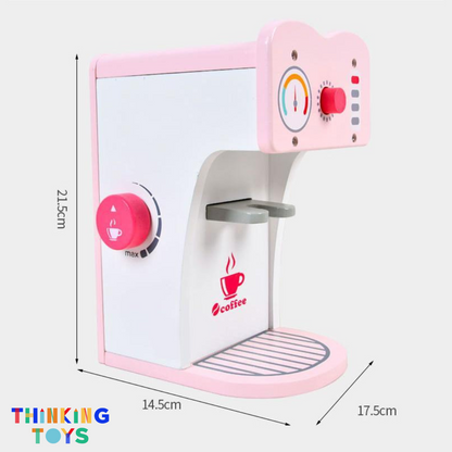 SP010, PLAYSHOP Wooden Coffee Espresso Maker Playset, Fosters barista-style pretend play while sparking creativity and social imagination.