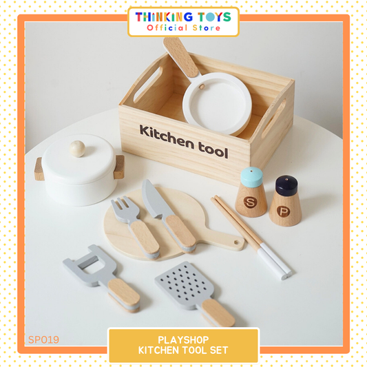 SP019, PLAYSHOP Kitchen Tools, Teaches healthy habits through pretend play, boosting creativity and social interaction.