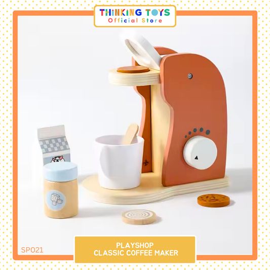 SP021, PLAYSHOP Classic Coffee Maker, Develops imagination and coordination as kids pretend to bake and create recipes.