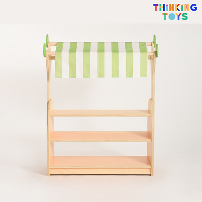 SU001, Montessori Wooden Toy Shelf, Encourages independence by keeping toys organized and accessible, fostering tidy habits from an early age.