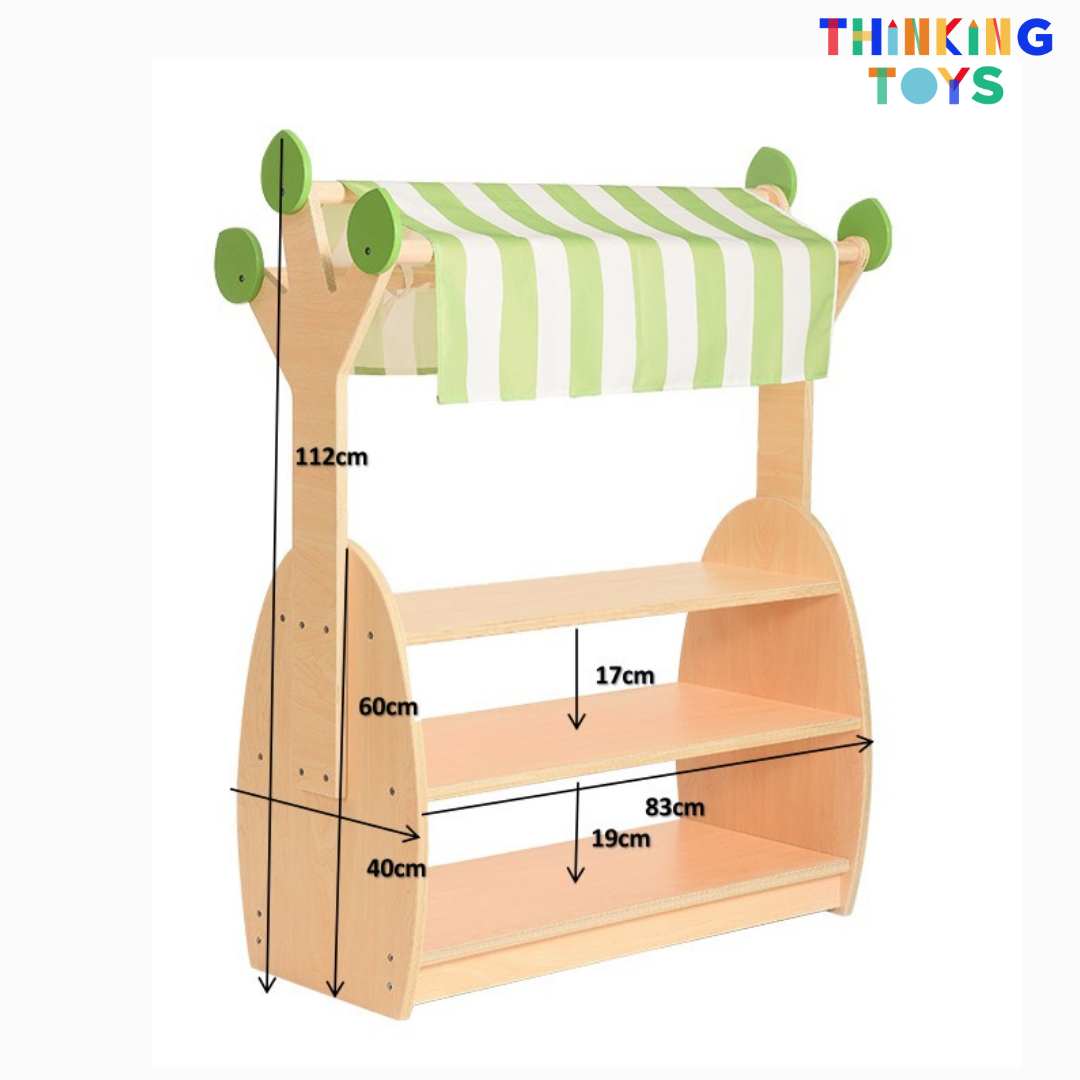 SU001, Montessori Wooden Toy Shelf, Encourages independence by keeping toys organized and accessible, fostering tidy habits from an early age.
