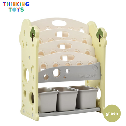 SU003-G, Treehouse Bookshelf GREEN, Encourages independent reading and organization with a clean, child-friendly design.