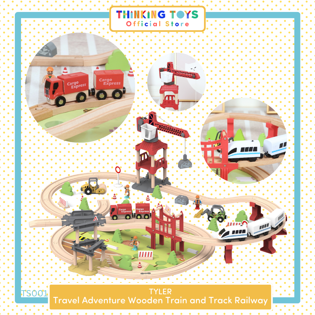 TYLER Travel Adventure Wooden Train Track Railway Set