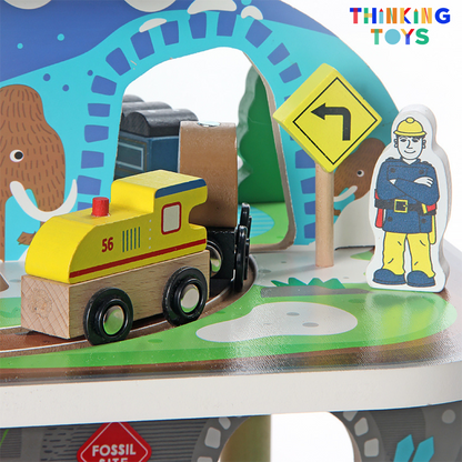 TS002, TYLER Multi-level Garage with Elevator Wooden Train & Track Railway Set, Builds teamwork and storytelling as kids imagine loading, transporting, and exploring.