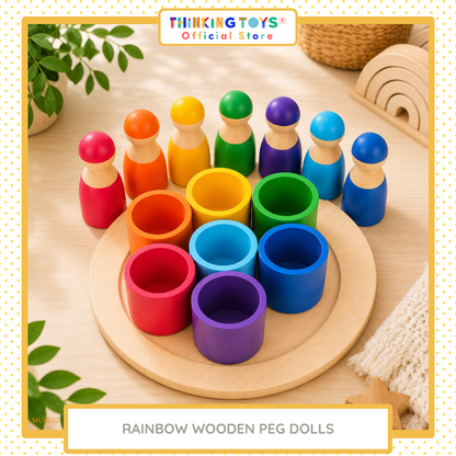 Rainbow Wooden Peg Dolls