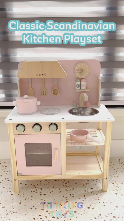 PLAYSHOP Wooden Classic Scandinavian Kitchen Playset