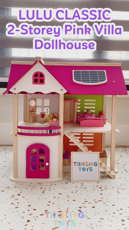 LULU CLASSIC 2-Storey Pink Dollhouse Villa