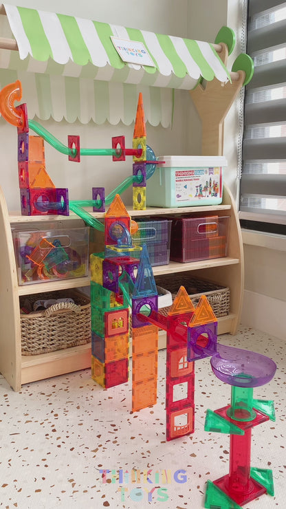 DELUXE MARBLE RUN 96-Piece Magnetic Tiles Set