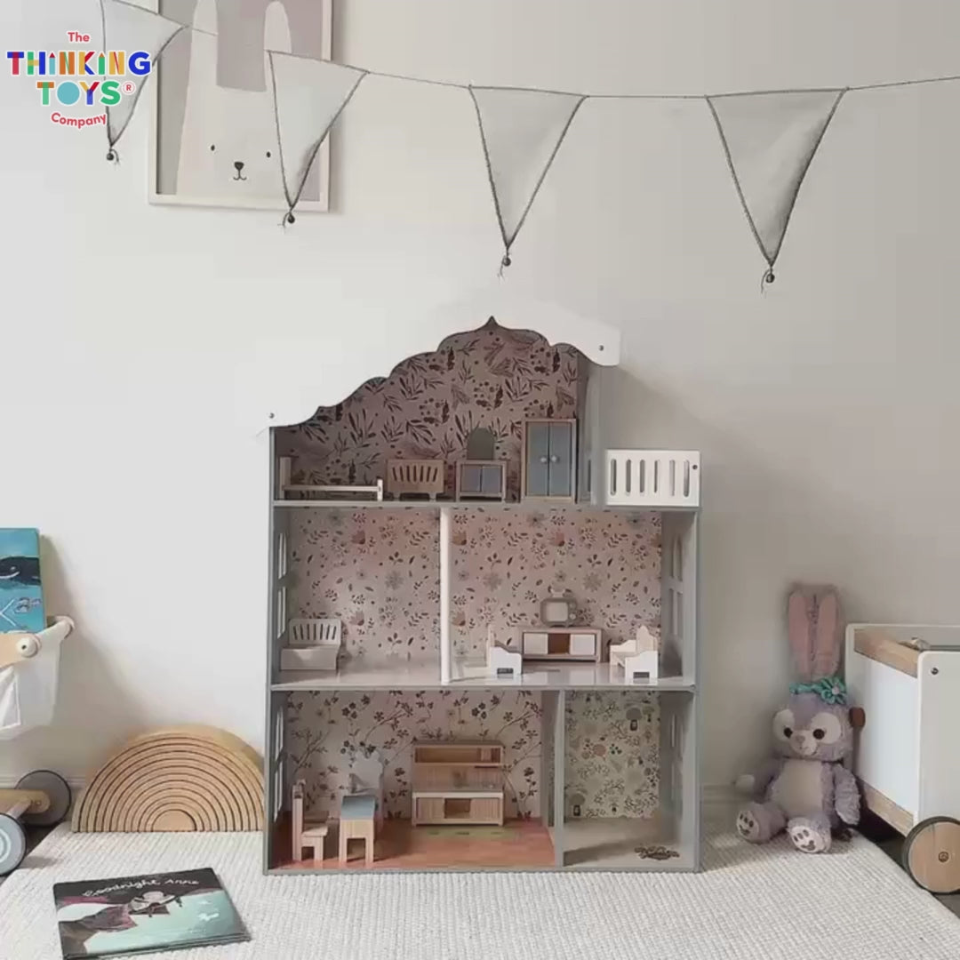 DH007,  SOFIA  3-Storey Wooden Dollhouse 