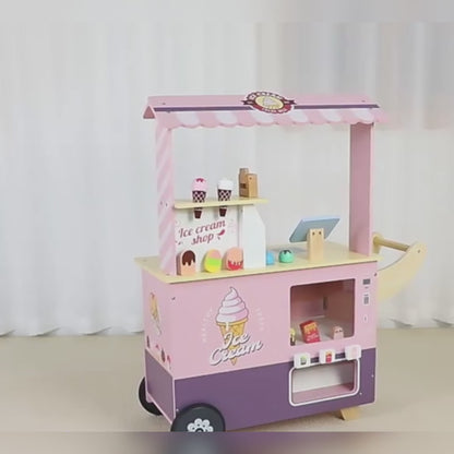 PLAYSHOP Wooden Macaron Ice Cream Shop Playset