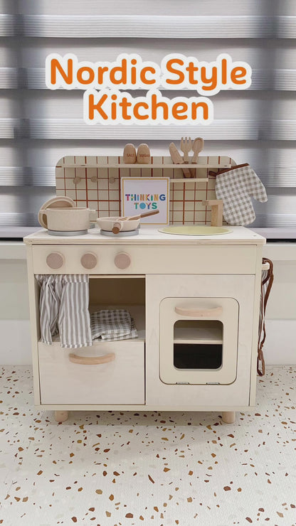 PLAYSHOP Wooden Nordic Style Kitchen Playset