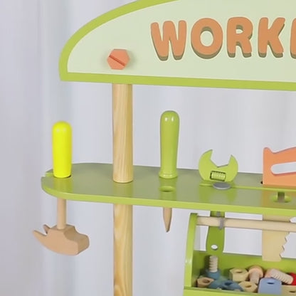 PLAYSHOP Wooden Workbench Tools Playset