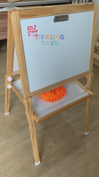 GROW-WITH-U 3 IN 1 Chalkboard, Whiteboard and Painting Easel