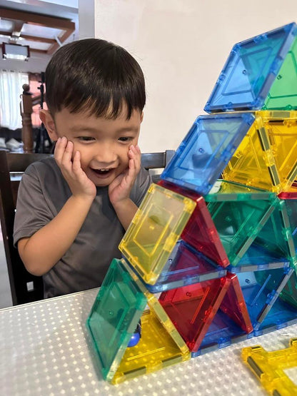 CLEAR COLORS 59-Piece Magnetic Tiles Set